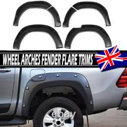 Matte Black 15-19 For Toyota Hilux Revo Wide Wheel Arches Fender Flares Body Kit