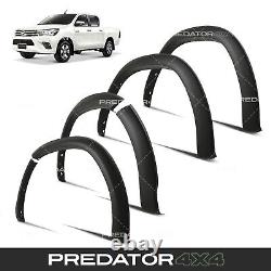 Matte Black Wide Arches Fender Flares Smooth Style For Toyota Hilux Mk8 2015+