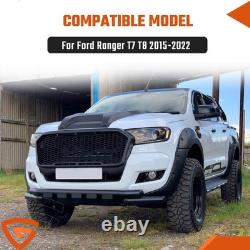 Matte Black Wide Wheel Arch Fender Flare Body Kit For Ford Ranger T7 T8 2015-22