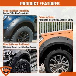 Matte Black Wide Wheel Arch Fender Flare Body Kit For Ford Ranger T7 T8 2015-22