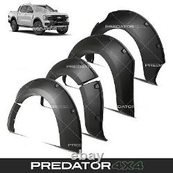 Matte Black Wide Wheel Arches Fender Flares Kit For Ford Ranger T9 Tremor 2023+