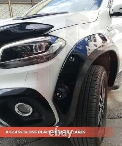 Mercedes X Class Fender Flares Extra Wide Wheel Arch Extensions GLOSS BLACK