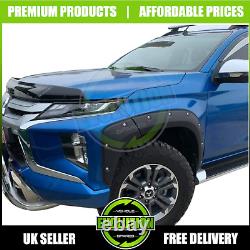 Mitsubishi L200 Series 6 2019 onwards Wide Wheel Arch Kit Matt Black Bolt Look