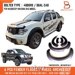 Pocket Black Fender Flare Arches For NISSAN NAVARA D40 WIDEBODY 4DOOR DUAL CAB