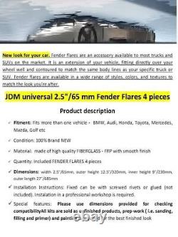 Universal Wheel Arches Fender Flares JDM Set 2.5 wide 4 pieces