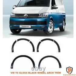 VW Transporter T6 GLOSS Wide Wheel Arch Fender Trim Cover Protection Wide LWB