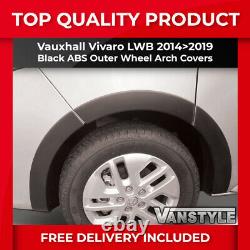 Vauxhall Vivaro X82 Lwb 1419 Black Abs Wide Body Stick On Wheel Arch Cover Trim