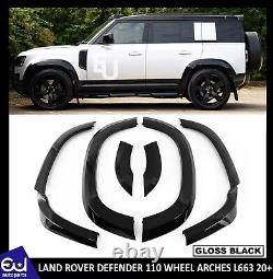 Wheel Arch Kit For Land Rover Defender 110 L663 2020+ Gloss Black Wide Body Uk