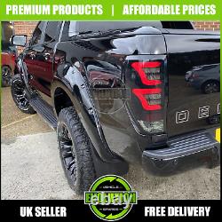 Wheel Arches Gloss Black Bolt Look Wide Fits Ford Ranger 2015-2019 T7 Fenders