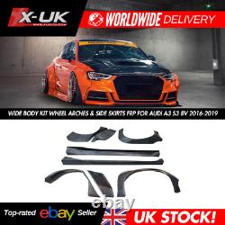 Wide Body Kit Wheel Arches & Side Skirts FRP For Audi A3 S3 8V 2016-2019