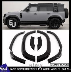 Wide Body Wheel Arch Flares Kit Gloss Black For Land Rover Defender 110 L663 20+