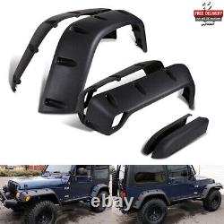 Wide Extended Rivet Wheel Arches Fender Flare Kit For 97-07 Jeep Wrangler II TJ