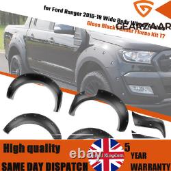 Wide Matte Black Wheel Arches Gloss Fender Flares Kit For Ford Ranger T7 15-2018