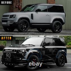 Wide Wheel Arch Fender Flare Trim Kit Gloss Black Set For Defender 90 L663 20+ Wide Wheel Arch Fender Flare Trim Kit Gloss Black Set For Defender 90 L663 20+