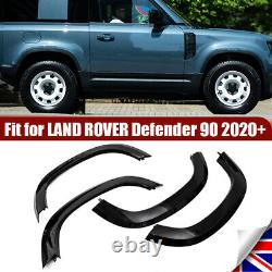 Wide Wheel Arch Fender Flare Trim Kit Set Gloss Black For Defender 90 L663 2020+