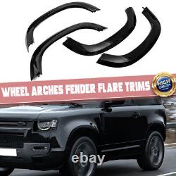 Wide Wheel Arch Fender Flare Trim Kit Set Gloss Black For Defender 90 L663 2020+