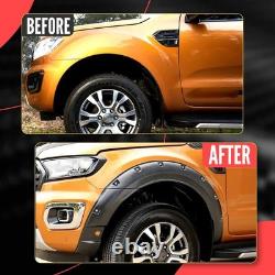 Wide Wheel Arches Fender Flare Upgrade Kit Black For Ford Ranger T8 2019-2022