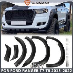 Wide Wheel Arches Fender Flares Body Kit For Ford Ranger T7 T8 15-22 Matte Black