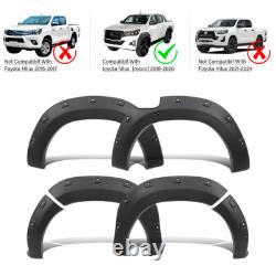 Wide Wheel Arches for Toyota Hilux 2018-2020 Matte Black Fender Flares Body Kit