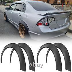 4 pièces d'extensions d'ailes de boue de kit de corps d'arches de roue extra large pour Honda Civic