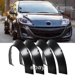 4PCS Pour Mazda 3 Speed3 Ailes Élargisseurs de carrosserie Kit de carrosserie extra large Arches de roue à boulonner