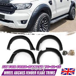 6 pièces d'élargisseurs d'ailes de roue larges kit de carrosserie noir pour Ford Ranger T6 2012-2015