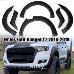6 pièces d'élargisseurs d'ailes noirs pour kit de carrosserie pour Ford Ranger T7 2016-2018