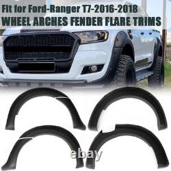 6X Élargisseurs d’ailes larges, extensions de garde-boue et kit carrosserie pour Ford Ranger T7 2016-18