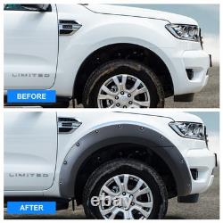 Arches de roue noires mates à boulons large look compatibles avec Ford Ranger 2015-2018 T7 ailes UK
