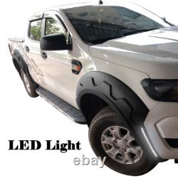 Arches de roues à LED avec élargisseurs d'aile pour Ford Ranger 2016-2018 Kit de carrosserie large