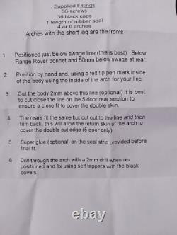 Arches de roues extra larges de 75 mm pour modèles 5 portes Land Rover Discovery 1