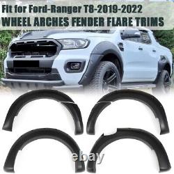 Élargisseurs d'ailes de roue larges en finition noire mate pour Ford Ranger T8 2019-2022