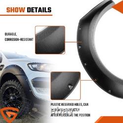 Élargisseurs d'ailes noirs mats pour Ford Ranger Wildtrak, passages de roues larges, carrosserie large