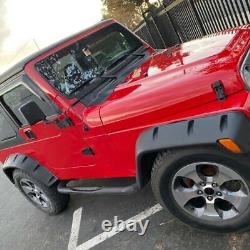 En français, cela se traduit par :<br/>Ensemble de 6 extensions d'ailes larges noires pour Jeep Wrangler TJ 1997-2006