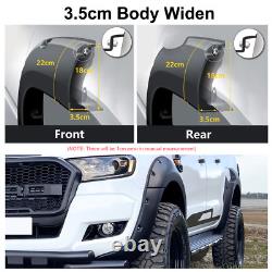 Extensions de passages de roues noirs mats Kit de carrosserie large pour Ford Ranger 2015-2018 T7