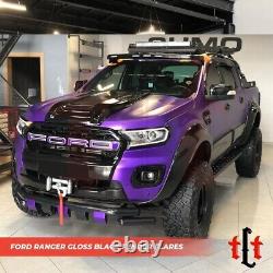 Ford Ranger Big Ultra T6-t7 Large Roue Arches Fender Flares Kit Gloss Noir