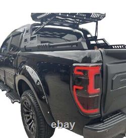 Ford Ranger T7 T8 2015 2022 Ailes de passage de roue extra larges noires brillantes