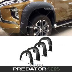 Garde-boue à larges passages d'aile noir mat pour Mitsubishi L200 Series 6 Triton 19-23