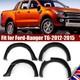 Kit Carrosserie De 6 &eacute;largisseurs D&rsquo;ailes Noirs &agrave; Large Ouverture Pour Ford Ranger T6 2012-2015