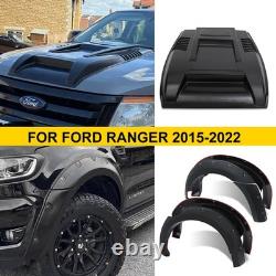 Kit d'Arches de Roues Larges avec Déflecteur de Capot pour Ford Ranger T7 T8 2015-2022 Pickup