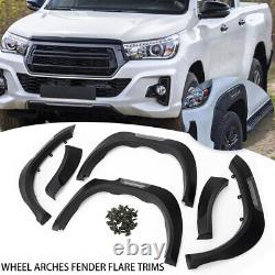 Kit d'élargisseurs d'aile de carrosserie large noir pour Toyota Hilux Revo 2015-2019