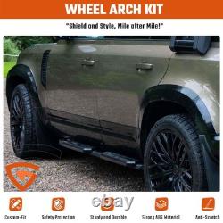 Kit d’élargisseurs d’ailes pour Land Rover Defender 110 L663 20+ noirs brillants large carrosserie