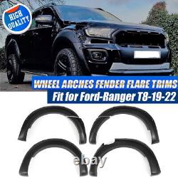 Kit de carrosserie 6 pièces élargisseurs d'ailes noirs pour Ford Ranger T8 2019-2022