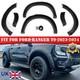Kit De Carrosserie Avec élargisseurs D'ailes Larges Noirs 6 Pièces Pour Ford Ranger T9 2023-2024