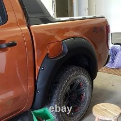 Kit de carrosserie avec élargisseurs d’ailes noirs larges pour Ford Ranger T6 2012-2014 Double Cabine