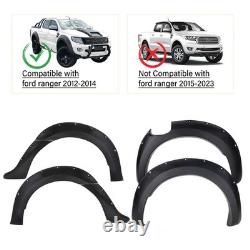 Kit de carrosserie avec élargisseurs d’ailes noirs larges pour Ford Ranger T6 2012-2014 Double Cabine
