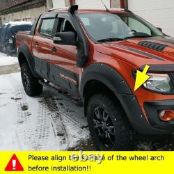 Kit de carrosserie avec élargisseurs d'ailes noirs pour Ford Ranger T6 2012-2014 Double Cab