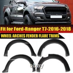 Kit de carrosserie d'élargisseurs d'ailes noirs larges 6 pièces pour Ford Ranger T7 UK 16-18