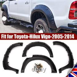 Kit de carrosserie d'extensions d'aile à grandes roues pour Toyota Hilux Vigo 2005-2014 en noir