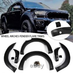 Kit de carrosserie d'extensions d'ailes de roues larges 6x noires pour Ford Ranger T8 2019-2022